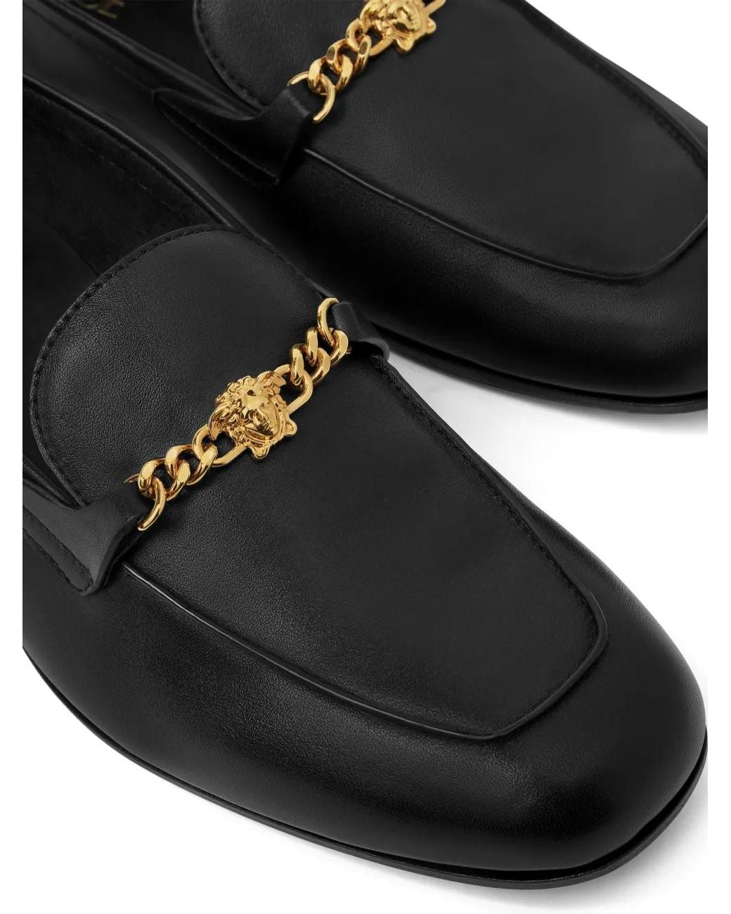 Versace Black Medusa Leather Loafers