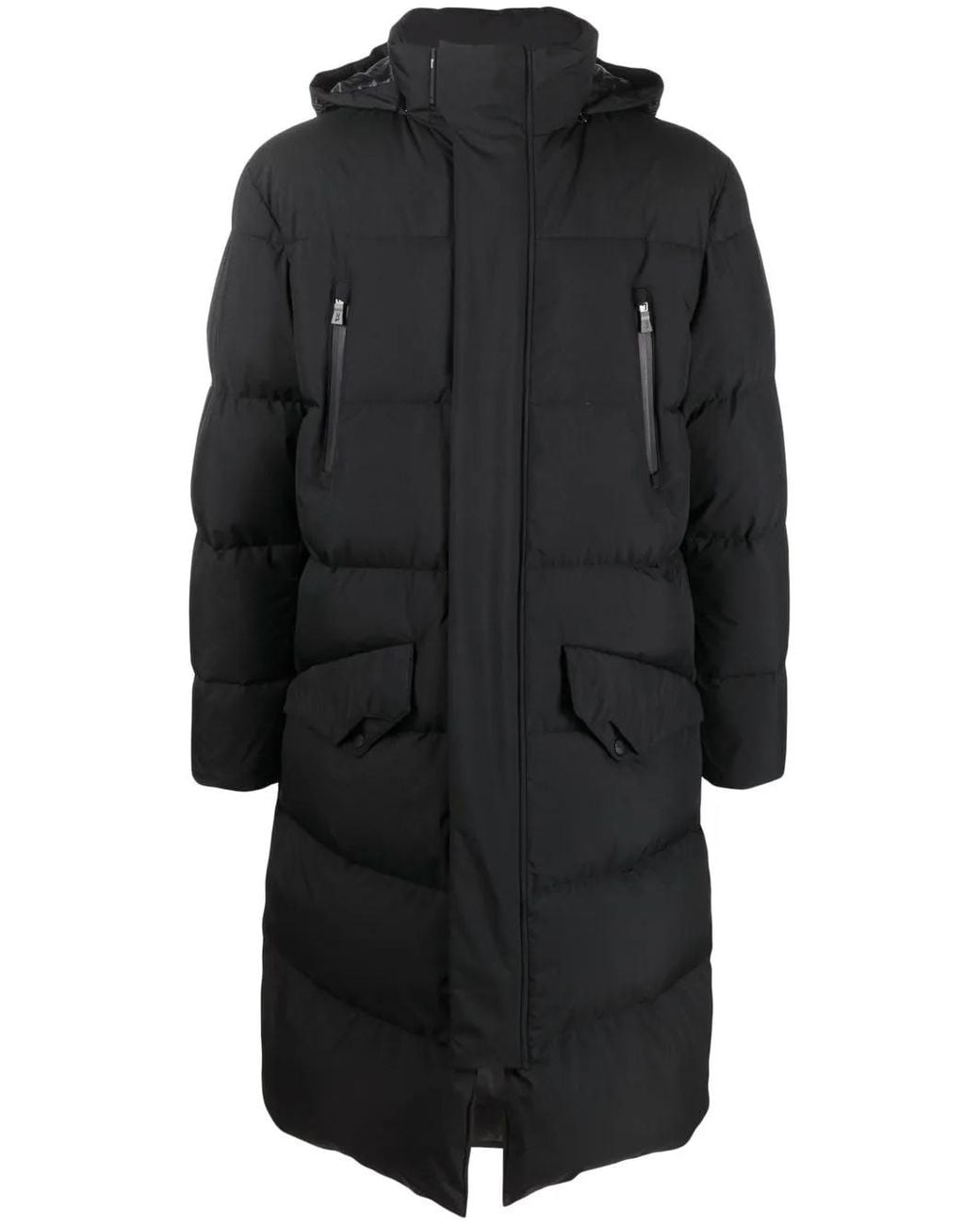 Herno Black Padded Hooded Down Coat for men