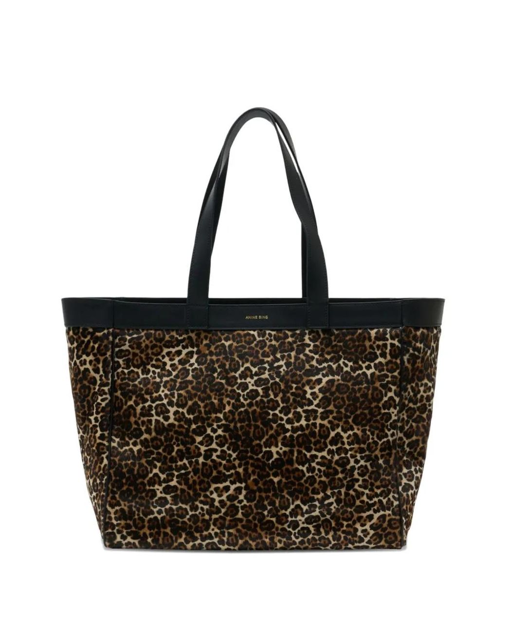 Borsa Tote Rio Media Con Motivo Leopardato di Anine Bing in Black