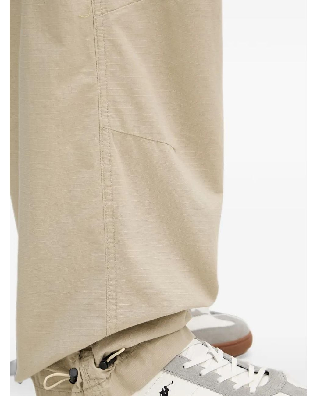Alpha Industries Natural Drawstring-Hem Wide-Leg Trousers for men