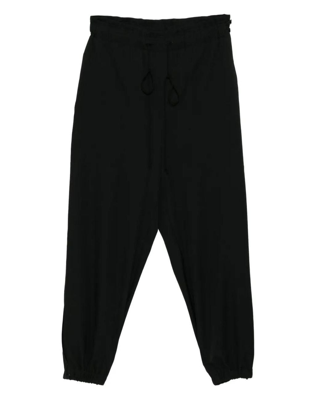 Y's Yohji Yamamoto Black Wool Tapered Trousers