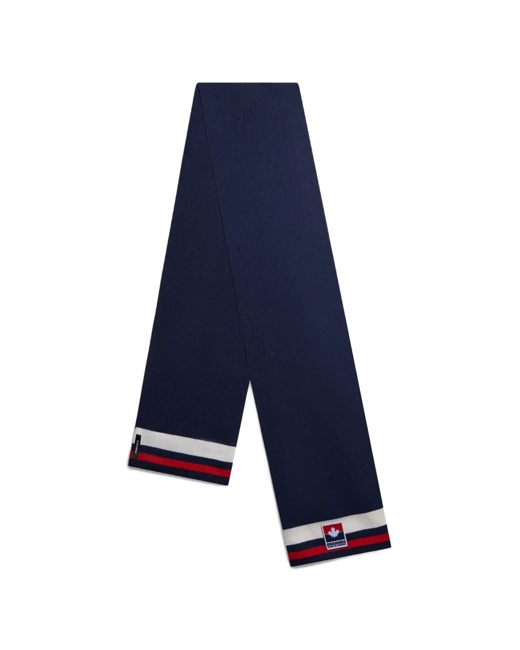 DSquared² Blue Maple Leaf Knitted Scarf for men