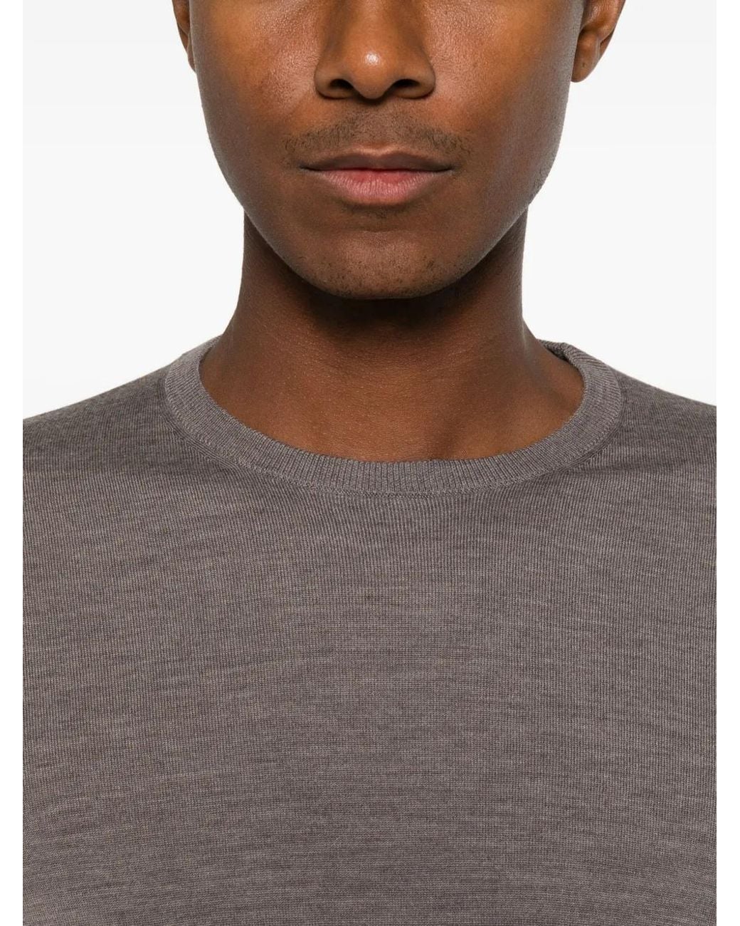 Heritage Brown Crew-Neck Long-Sleeve Sweater for men
