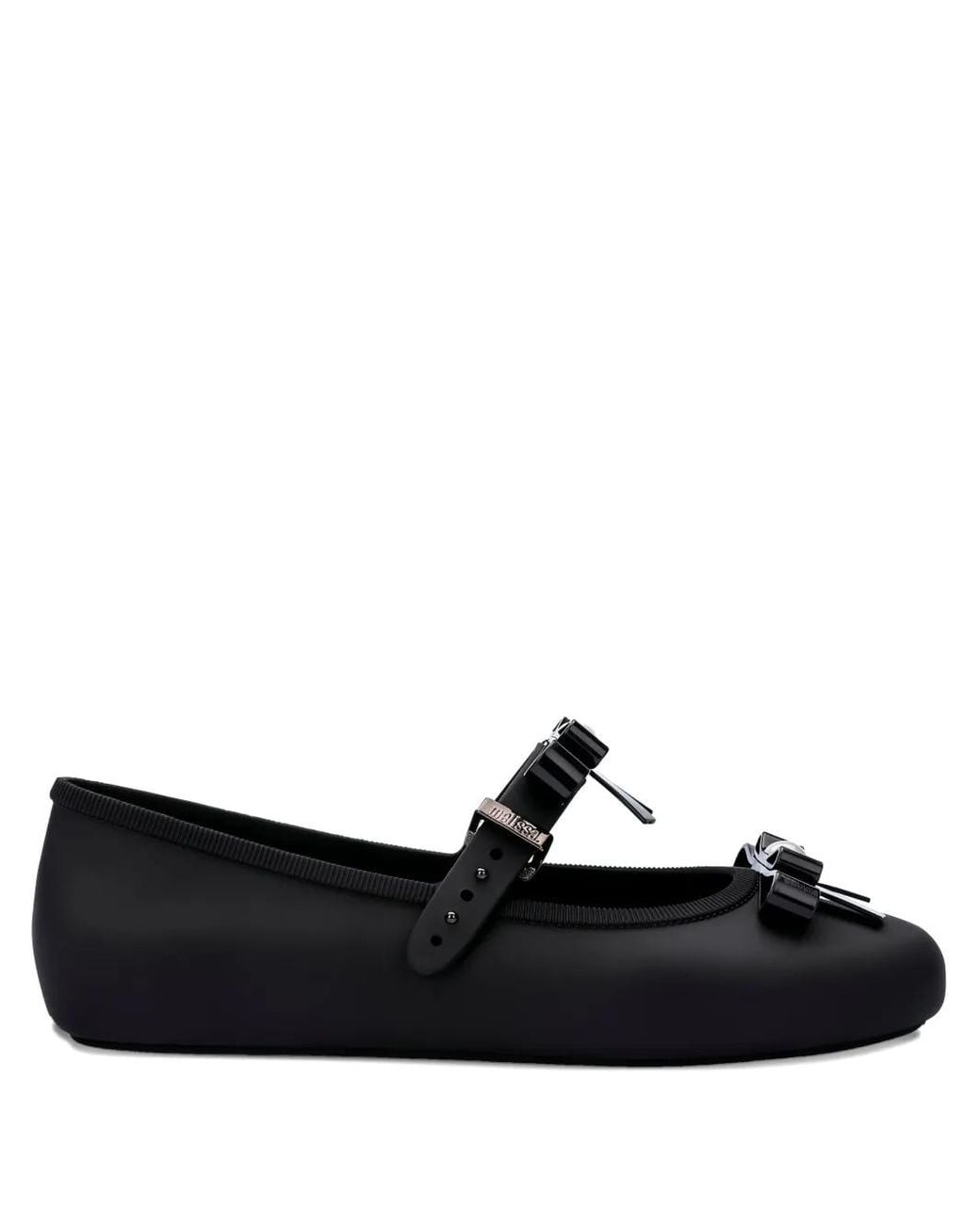 Melissa Black Bow-Embellished Ballerinas