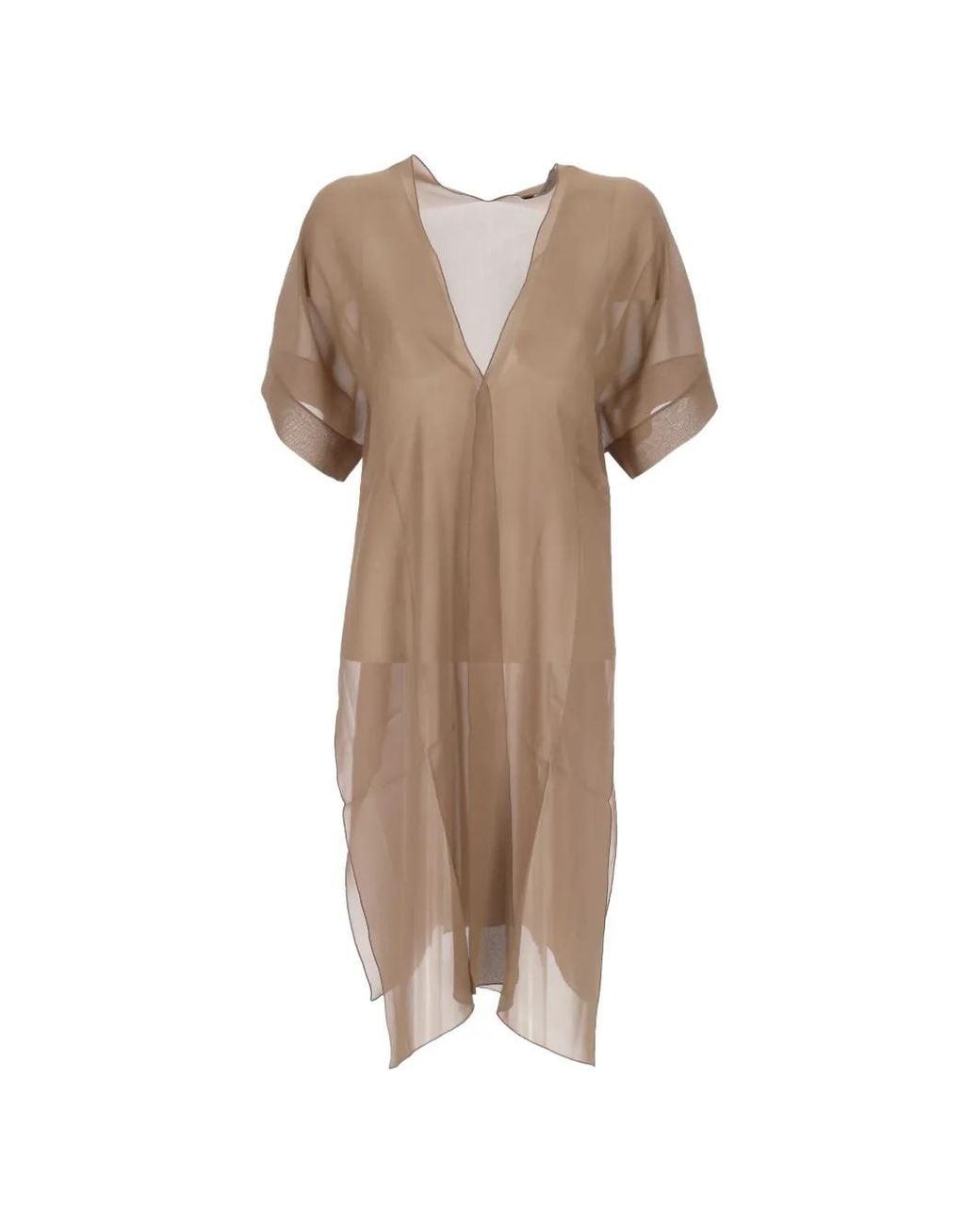 D.exterior Natural Sheer Silk Cape