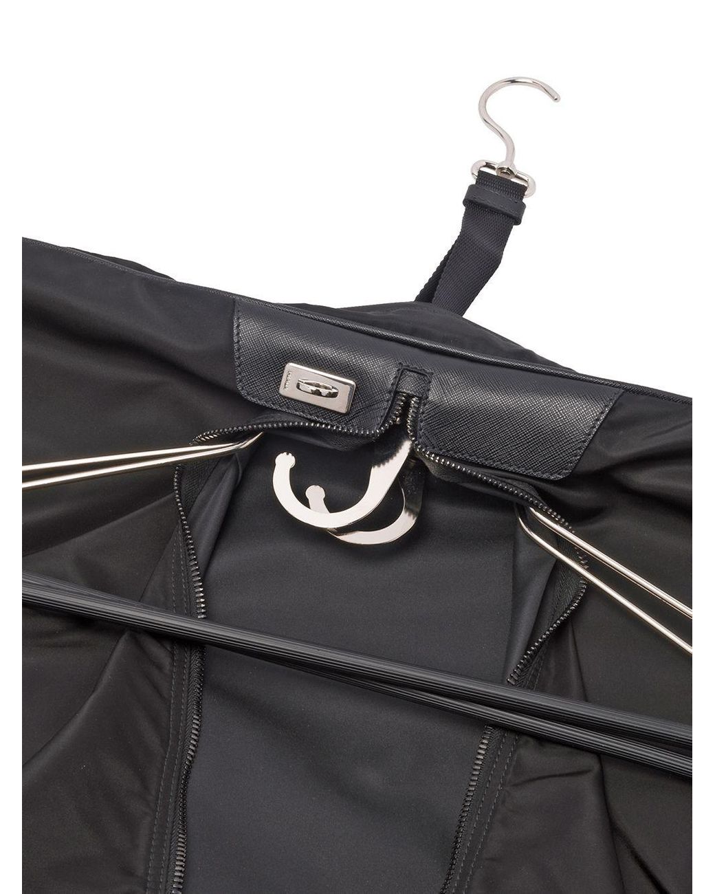 Prada Saffiano Leather And Nylon Garment Bag in Black for Men | Lyst