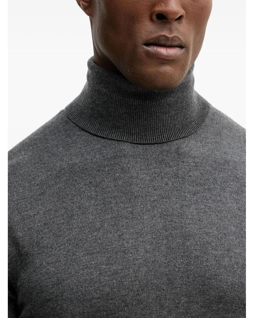Guess Gray Roll-Neck Sweater for men