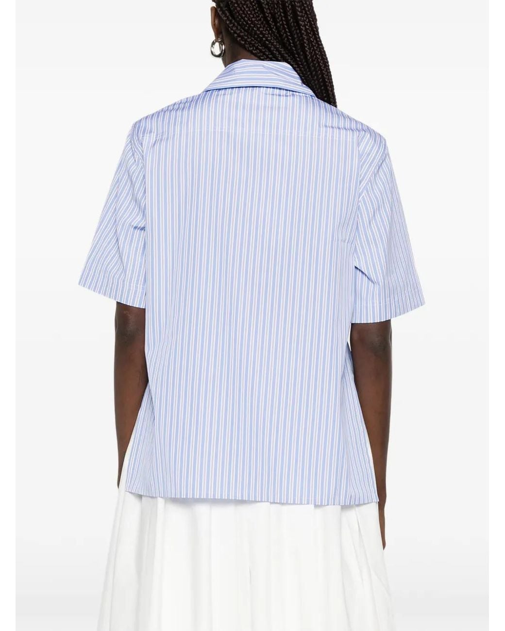 Plan C Gestreepte Blouse in het Blue