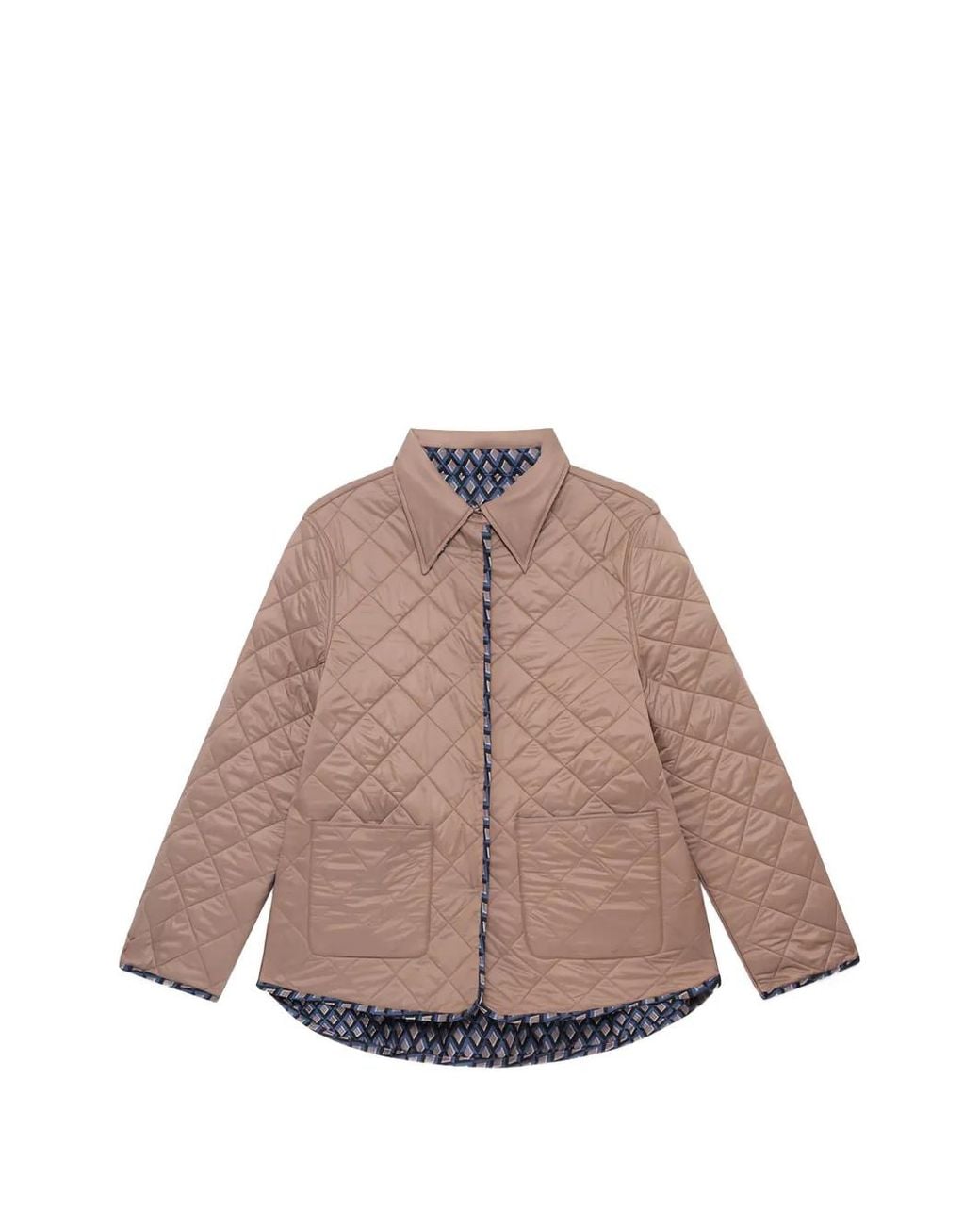 Maliparmi Brown Geometric-Print Reversible Jacket