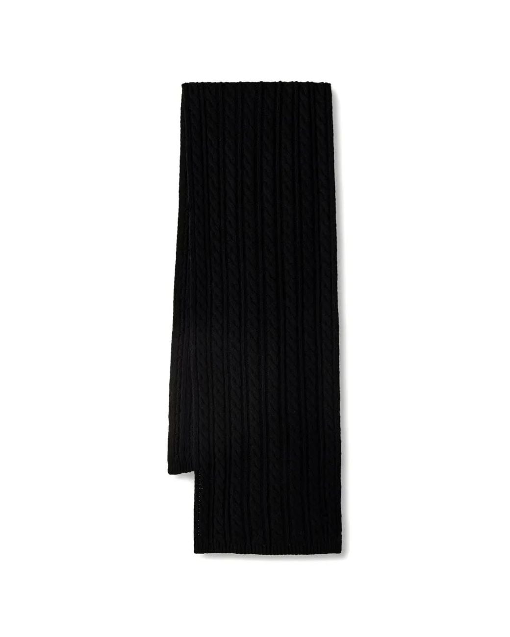 Colmar Black Cable-Knit Scarf