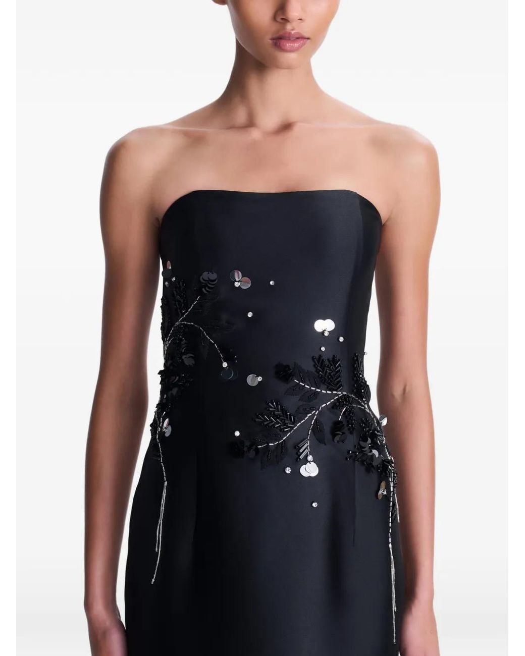 Jonathan Simkhai Black Zirelle Embellished Gown