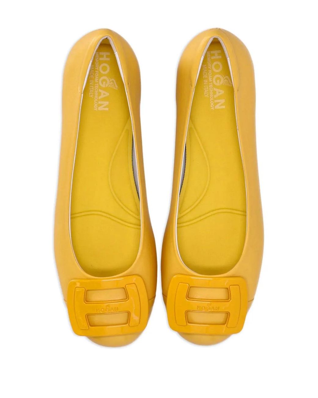 Hogan Orange H661 Patent-Leather Ballerina Shoes