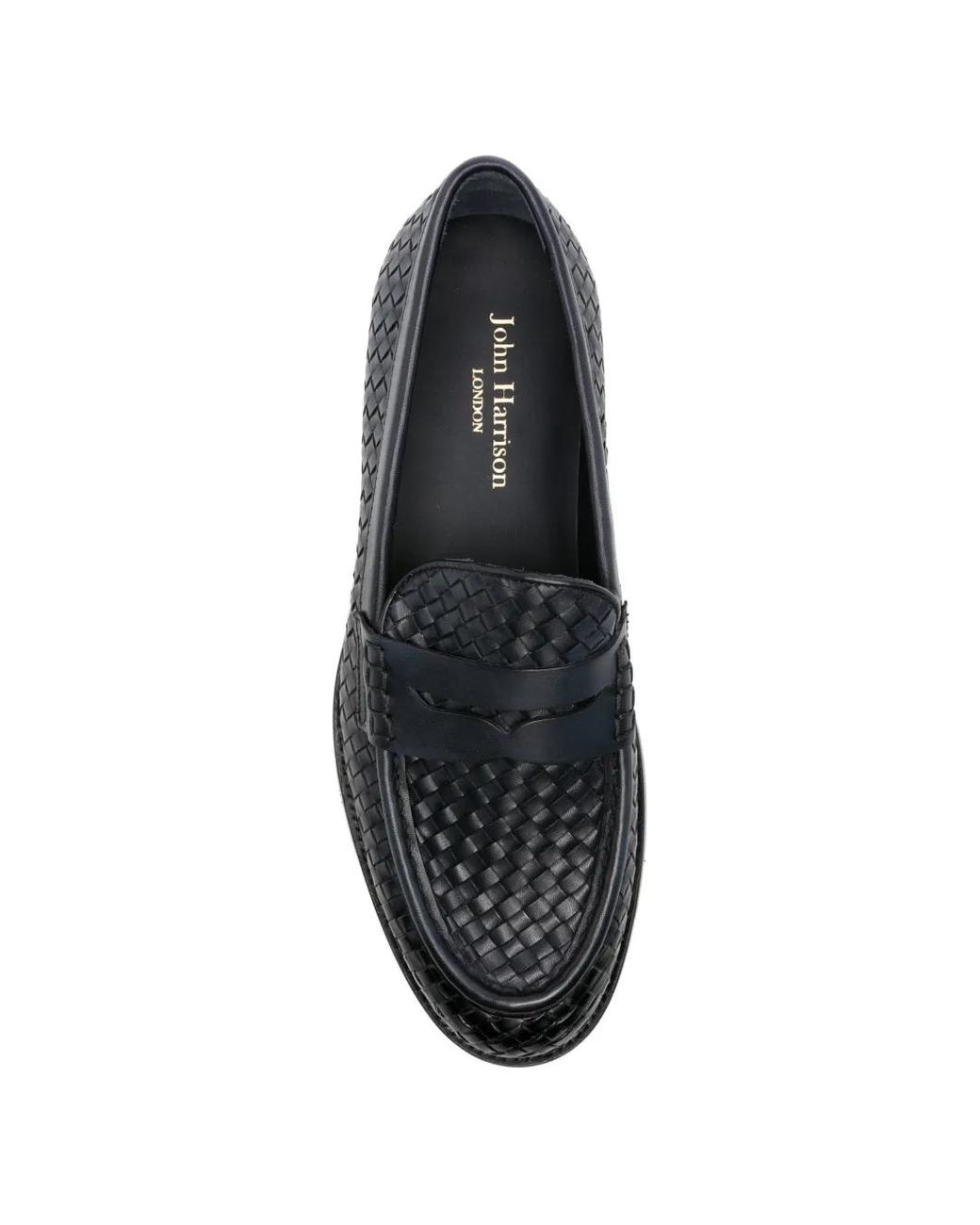 JOHN HARRISON White Woven Penny-Slot Loafers for men