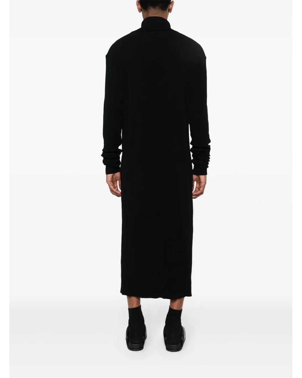 Yohji Yamamoto Black Ribbed-Knit Cotton Jumper for men