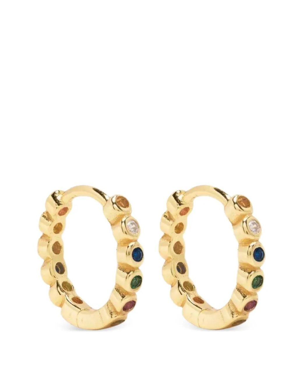 Hzmer Jewelry Metallic Circular-Design Huggie Earrings
