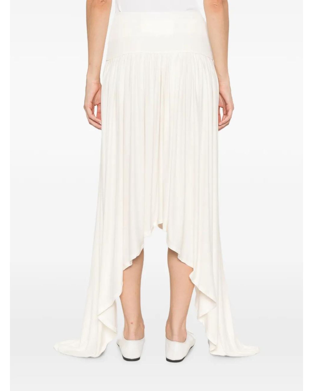 AYA MUSE White Elya Asymmetric Gathered Skirt