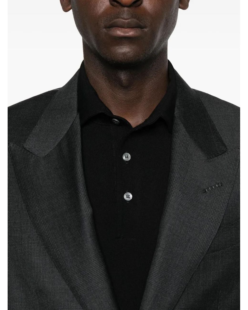Lardini Black Long-Sleeve Polo Shirt for men