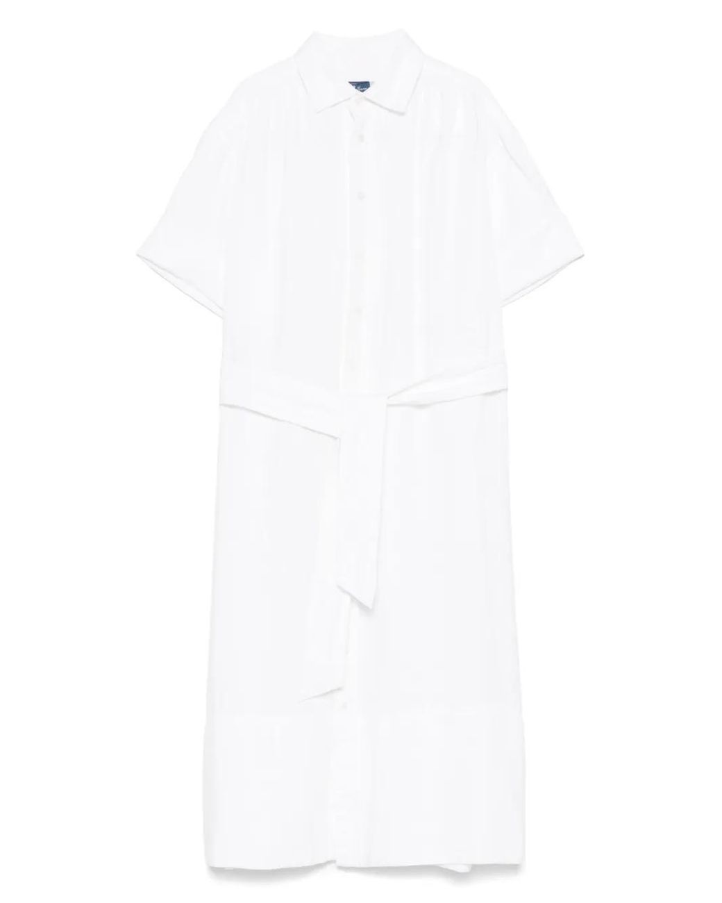 Polo Ralph Lauren White Belted Linen Dress