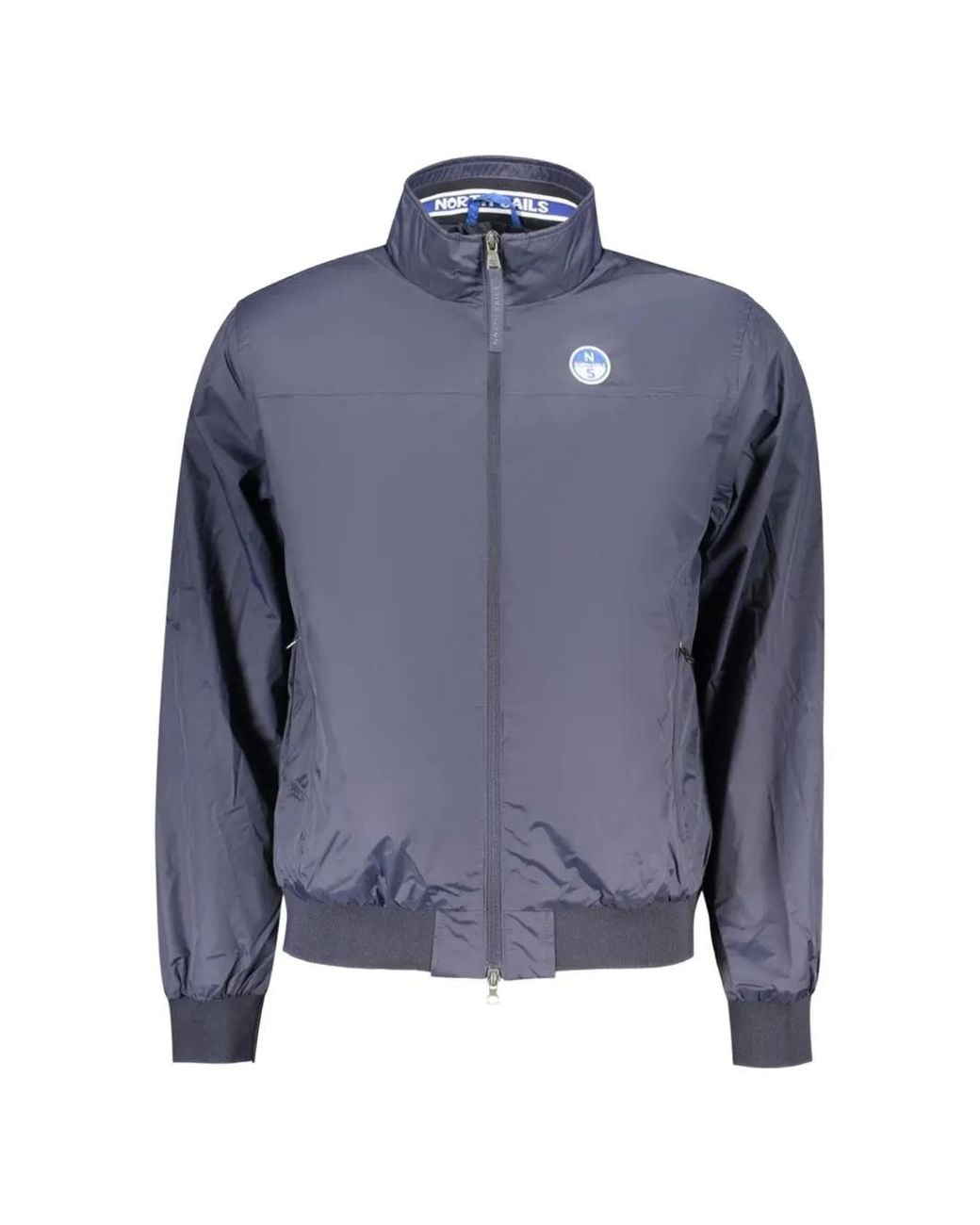 North Sails Blue Logo-Patch Zip-Up Jacket for men