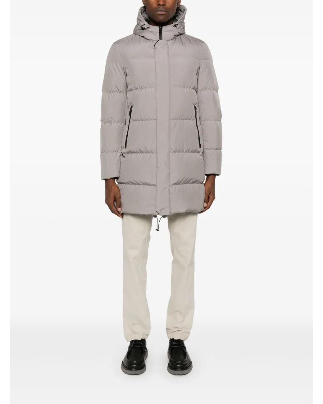 Herno Gray Taupe Padded Coat for men
