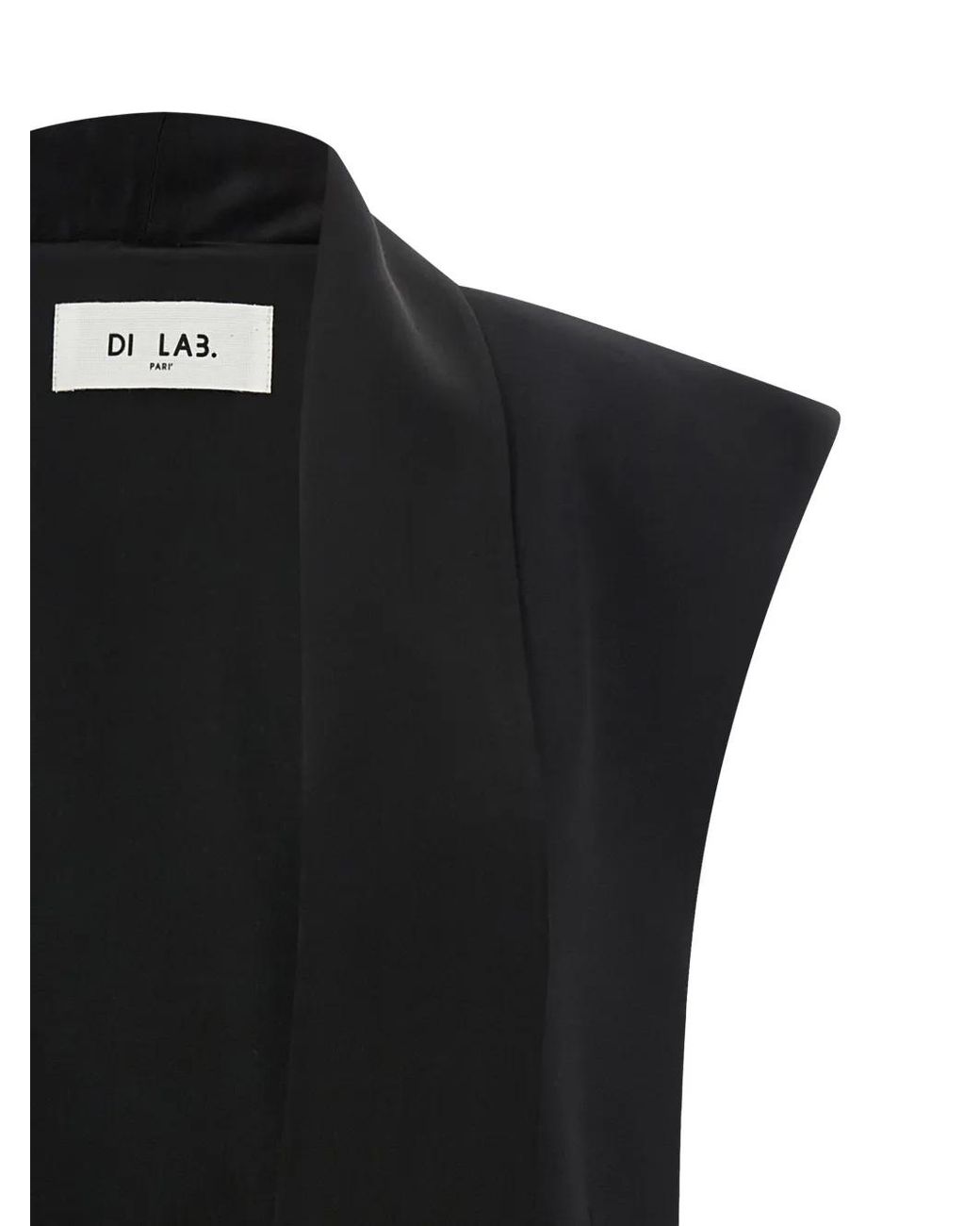 DI.LA3 PARI' Black Shawl-Collar Vest