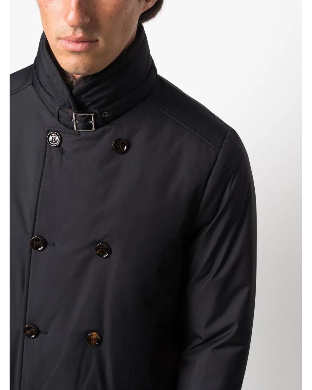 Moorer Blue Kurt-Gf Double-Breasted Padded Coat for men
