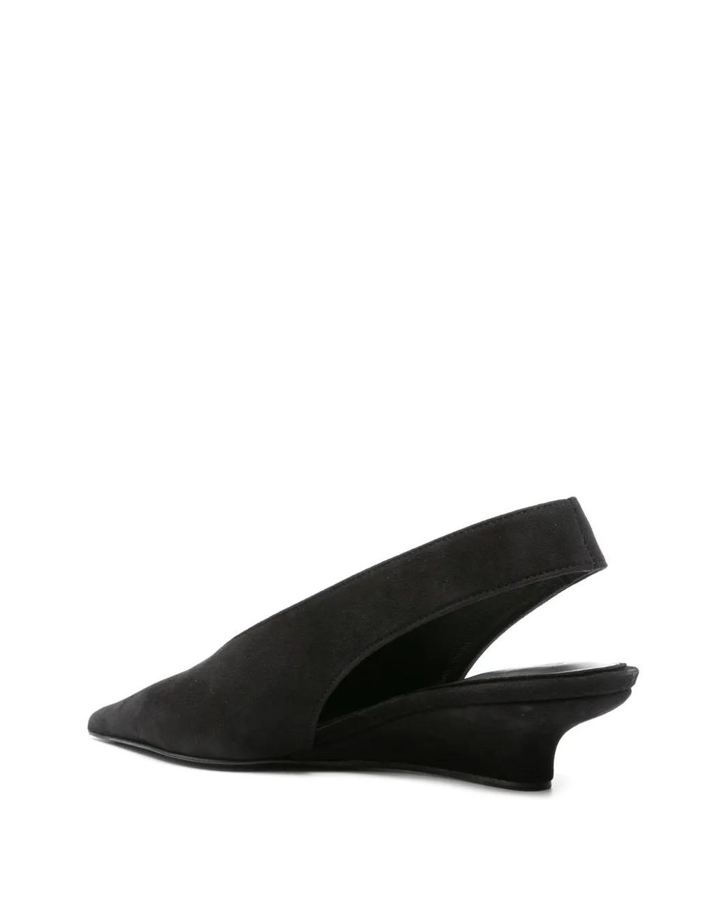 Totême  Black Wedge-Heel Suede Slingbacks
