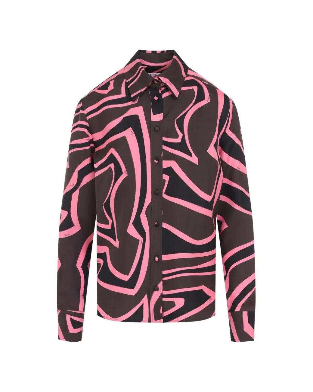 Emilio Pucci Red Labirinto Print Long-Sleeved Shirt