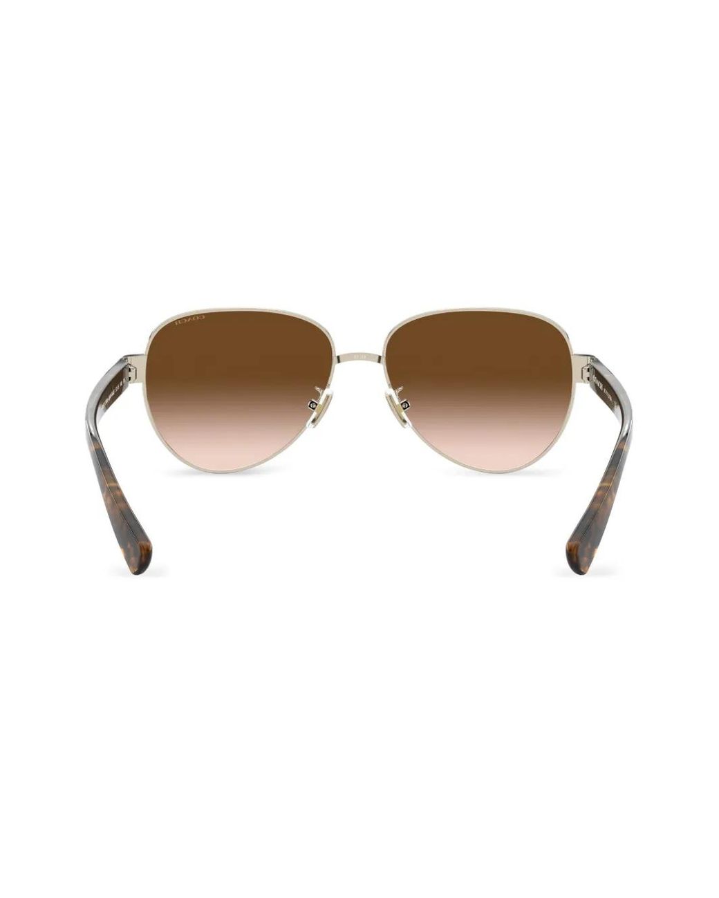 COACH Brown Tortoiseshell Pilot-Frame Sunglasses