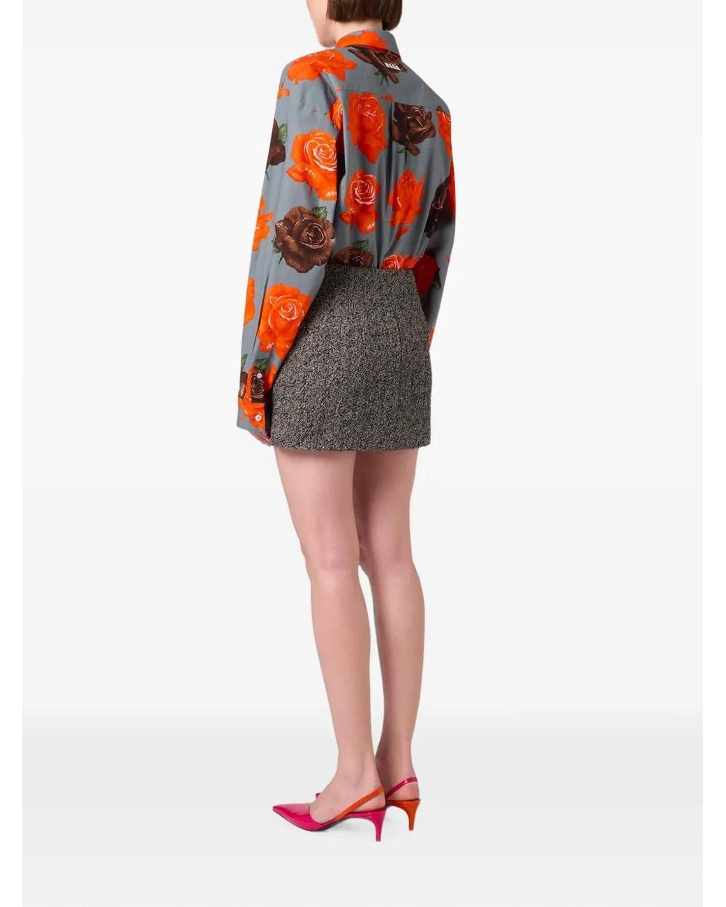 MSGM Button-Down Mini-Rok in het Gray