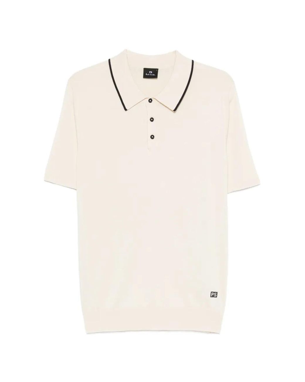 Paul Smith White Piped Polo Shirt for men