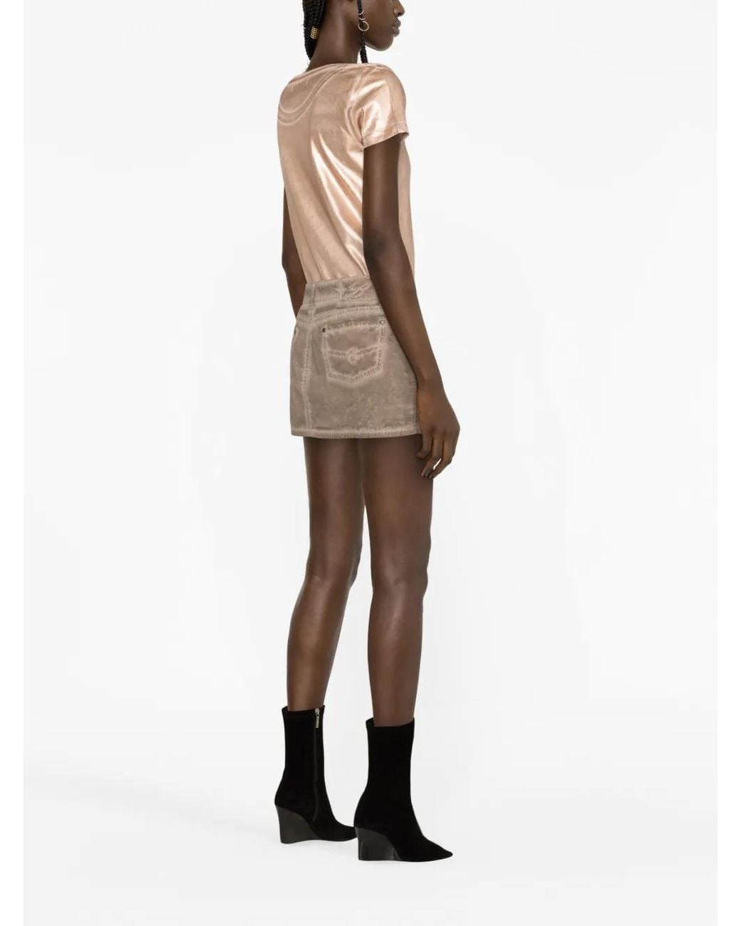 Madison Maison Pink Short-Sleve Lamé T-Shirt