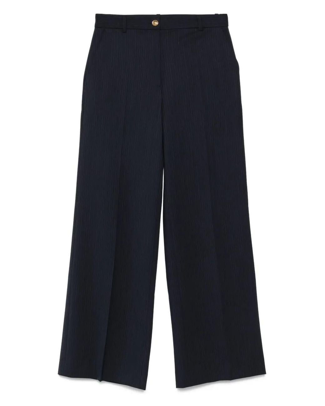 Sandro Blue Minimal Chalk-Striped Trousers