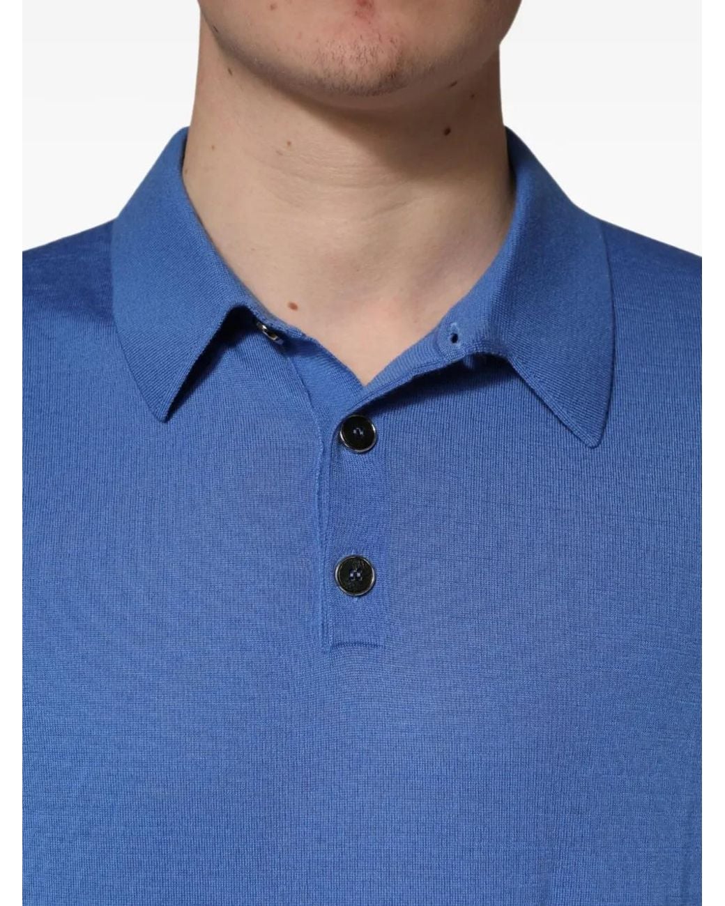 Dolce & Gabbana Blue Cashmere Polo T-Shirt for men