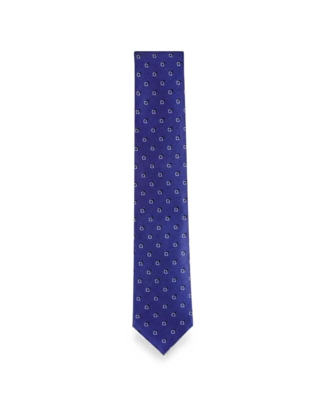 Brioni Blue Geometric-Pattern Silk Tie for men