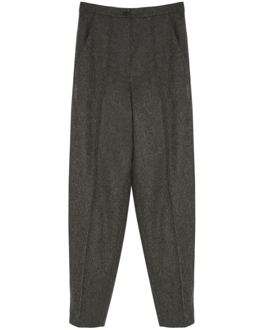 Yves Salomon Gray Flannel Tailored Trousers