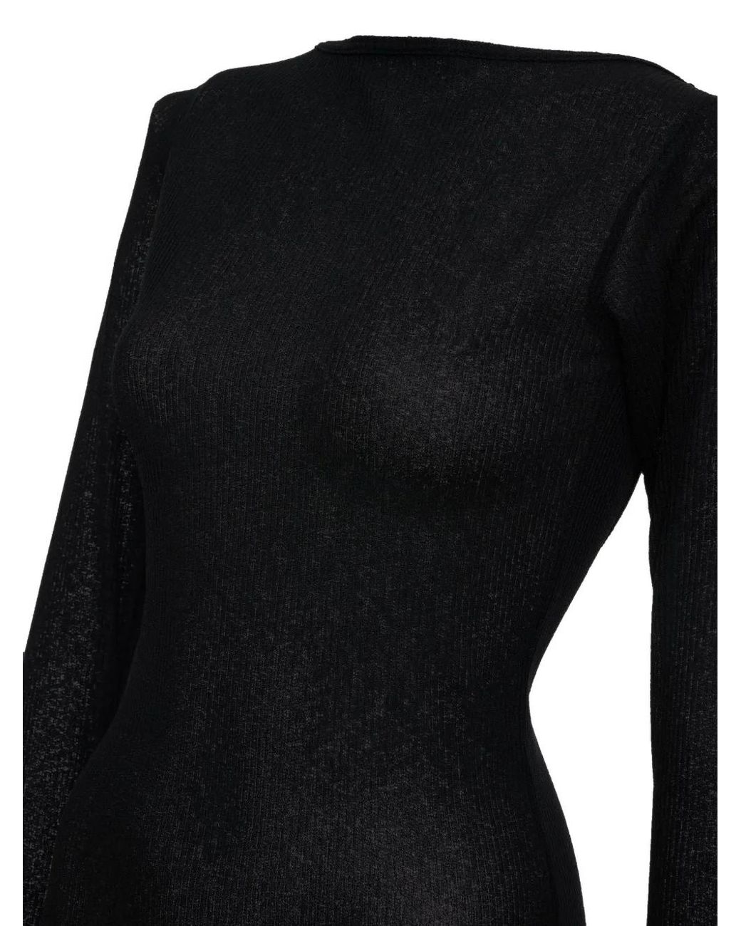 Rhude Black Sheer Knit Jersey Dress
