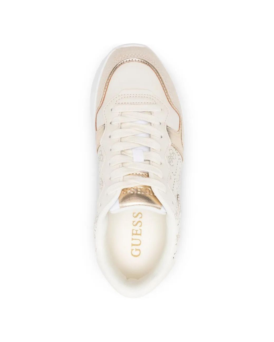 Guess White Baskets À Logos