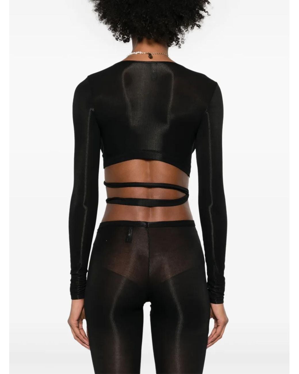 Maison Close Geribbelde Blouse in het Black