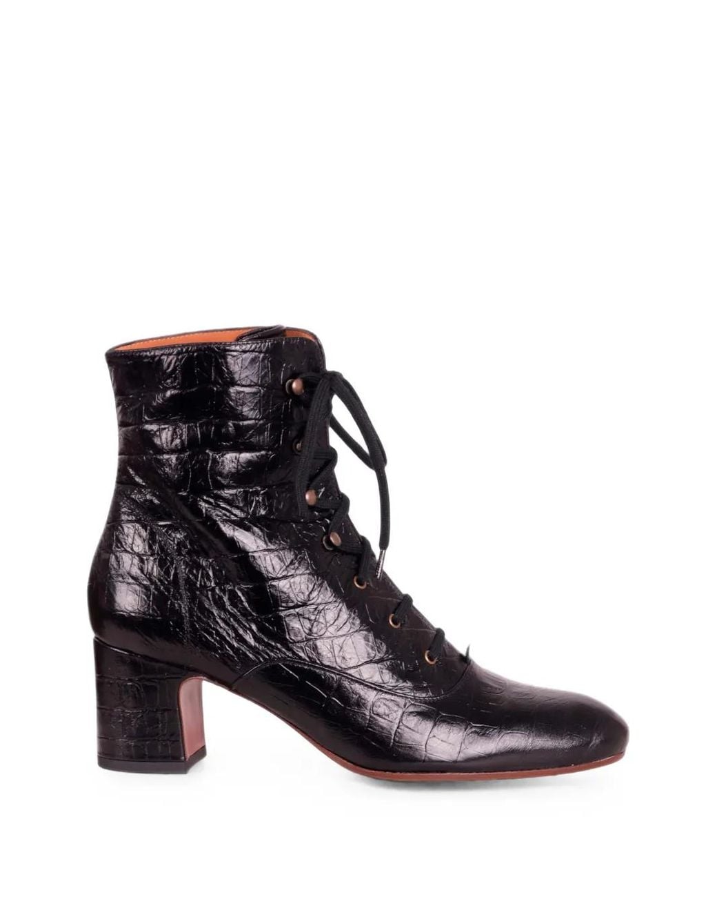 Chie Mihara Black Nedeya Croc-Effect Ankle Boots