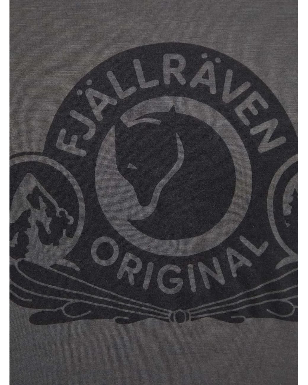 Fjallraven Gray Abisko Logo-Print Graphic T-Shirt for men