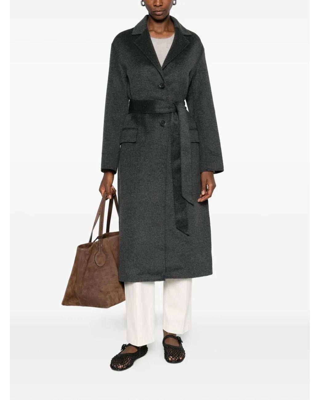 Aspesi Black Belted Coat