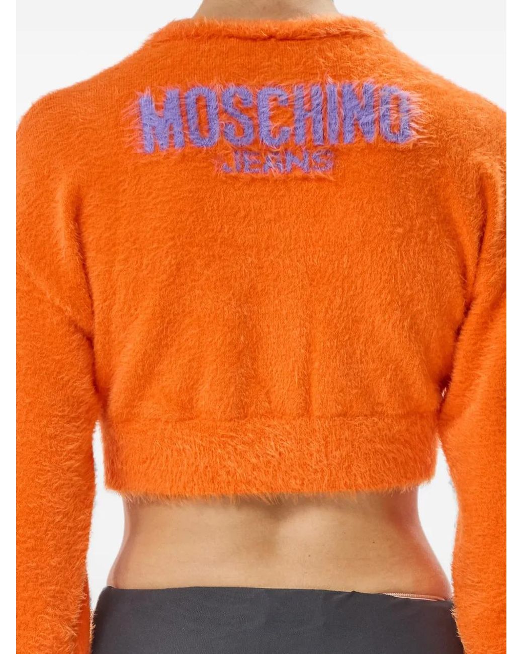 Moschino Orange Nuvola Logo-Intarsia Cardigan