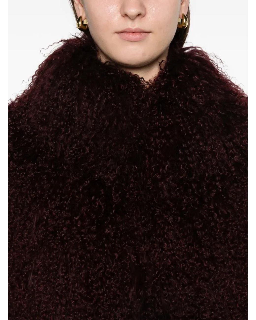 DUCIE Red Rochelle Shearling Jacket