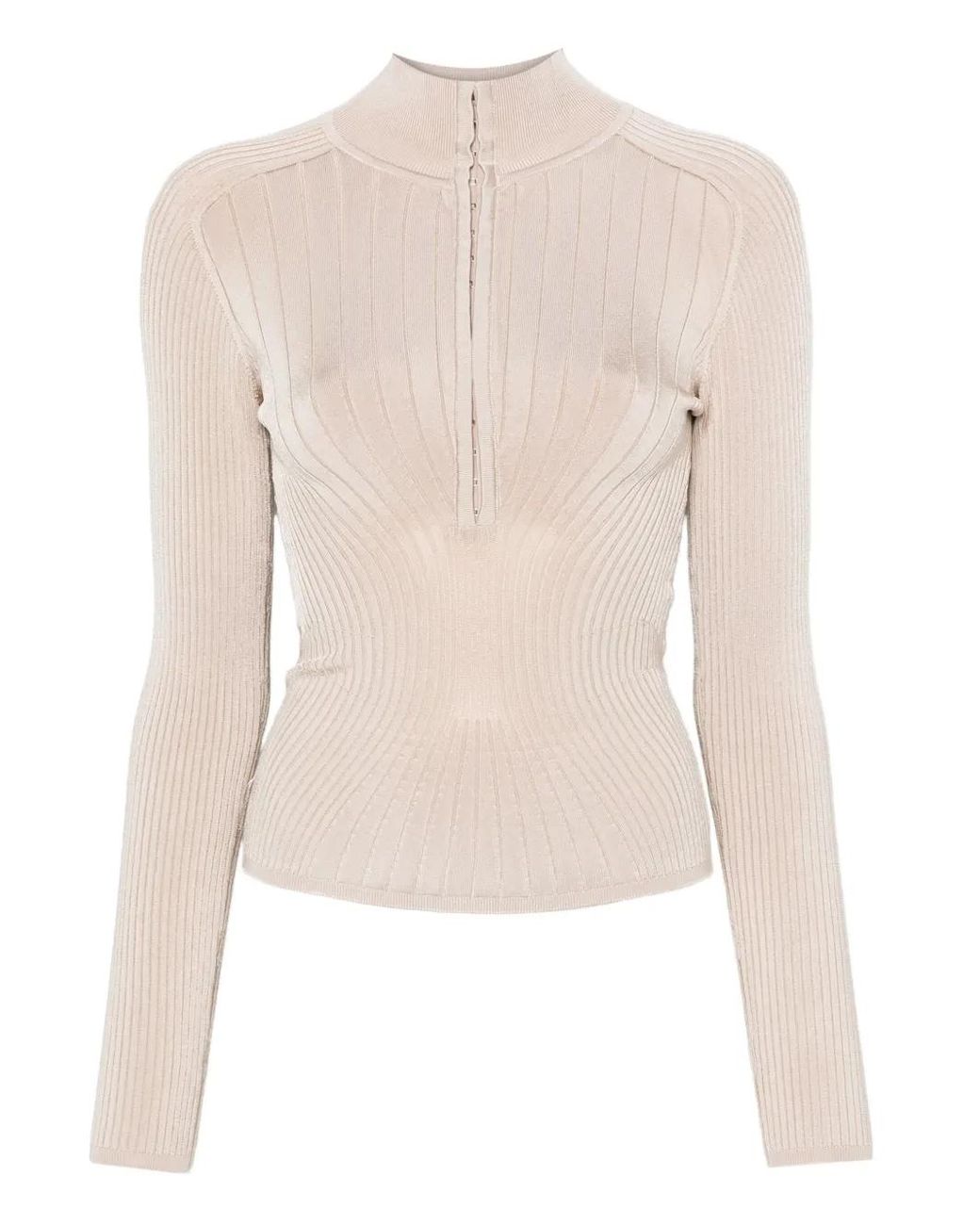 Jersey Con Cremallera Mugler de color Natural