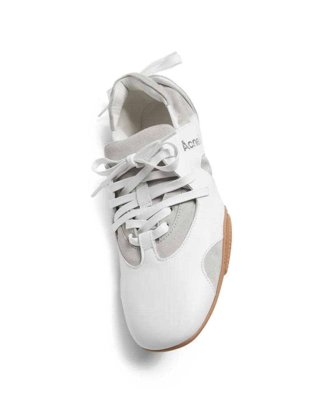 Acne White Leather Lace-Up Shoes for men