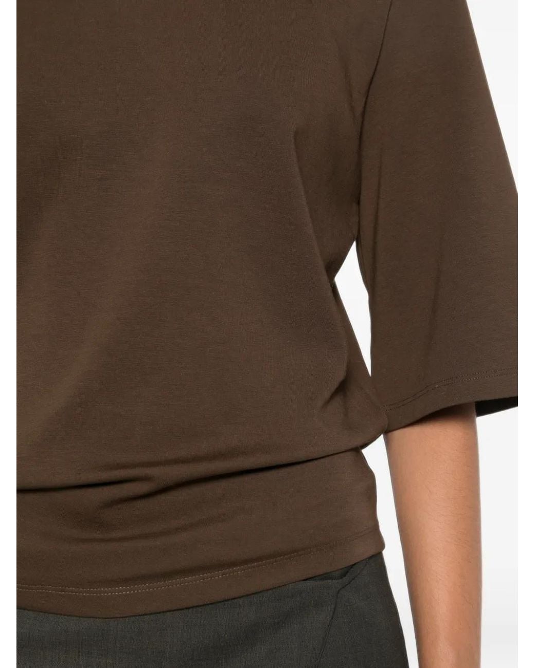ELEH Brown Round-Neck T-Shirt