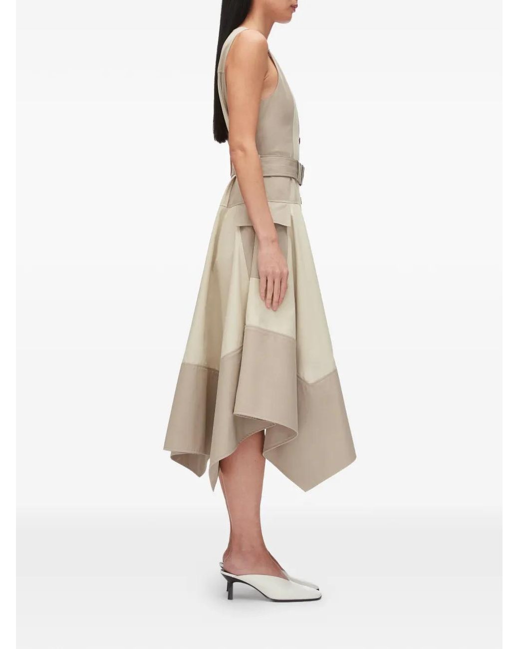 3.1 Phillip Lim Natural Belted Button Cotton Midi Dress