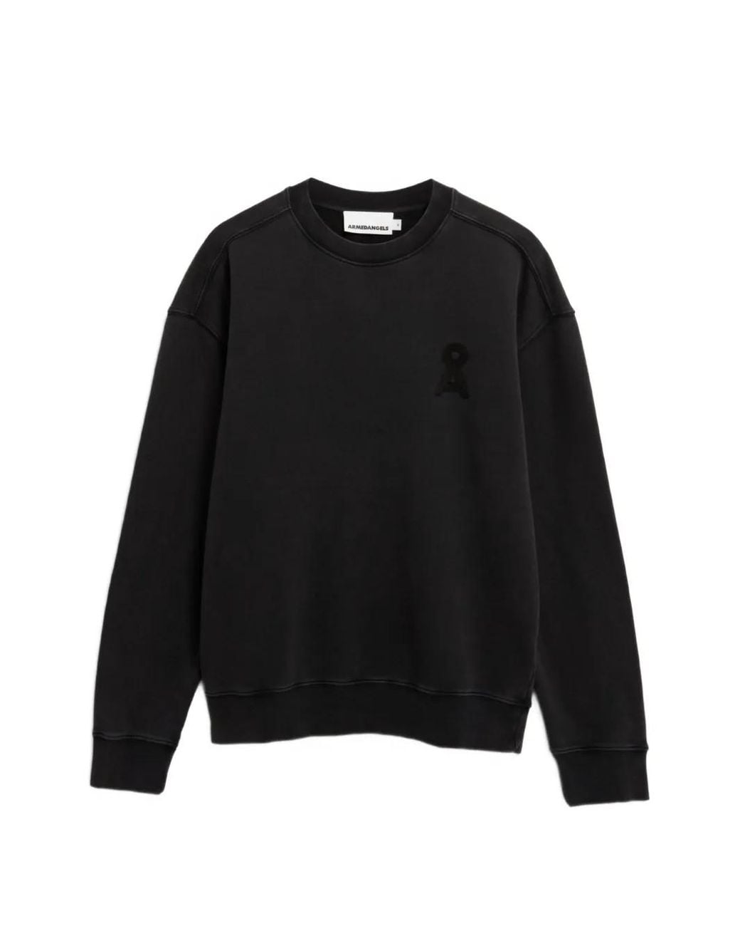 ARMEDANGELS Black Iconic Logo-Patch Sweater for men