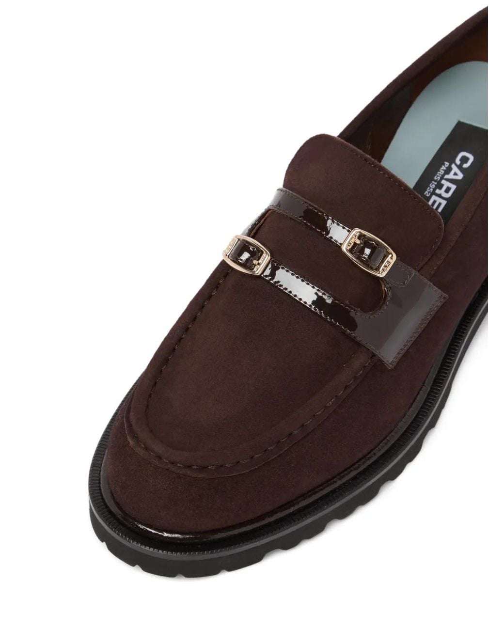 CAREL PARIS White Giovanna Buckle-Detail Suede Loafers